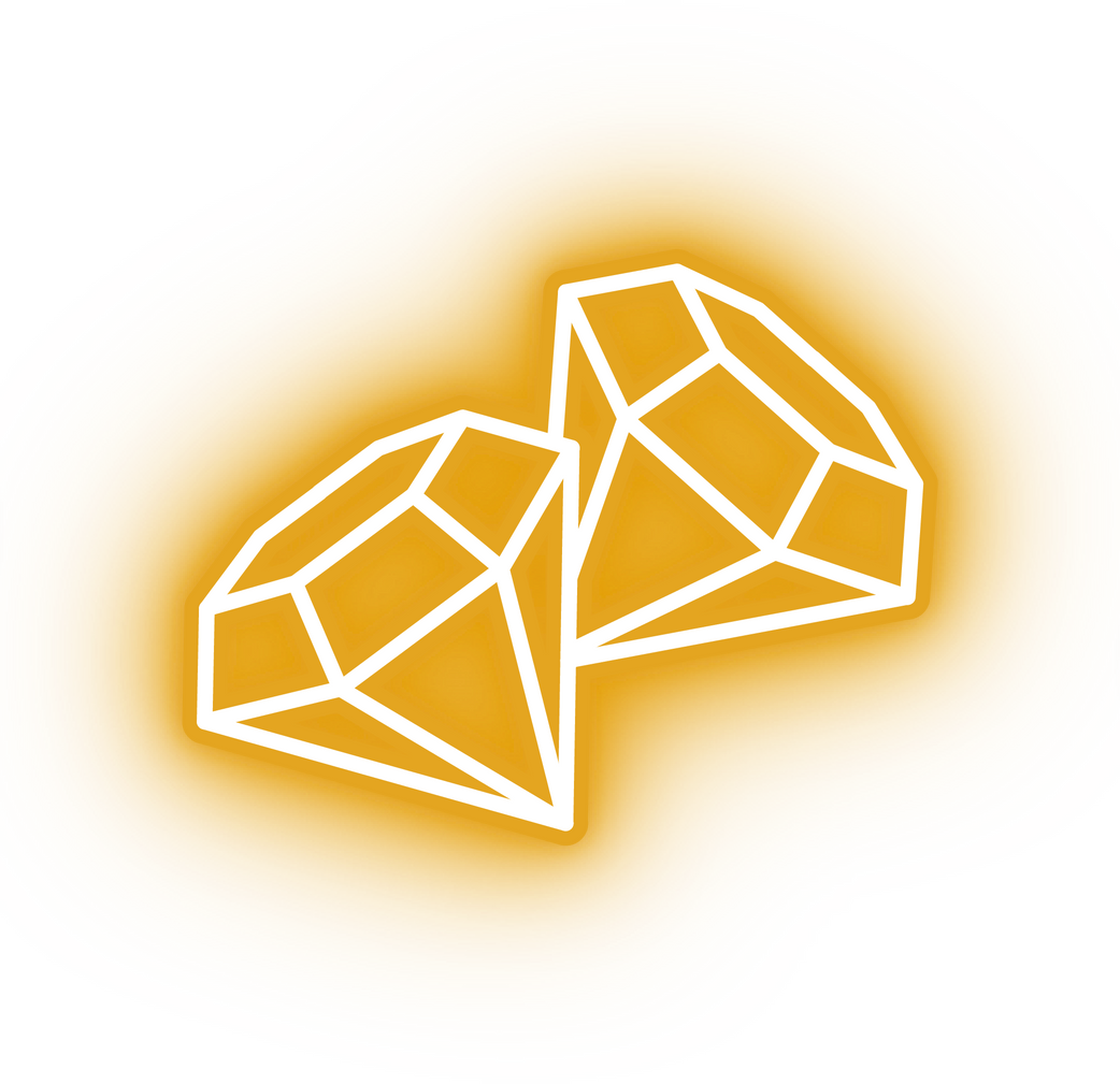 Neon yellow diamonds icon